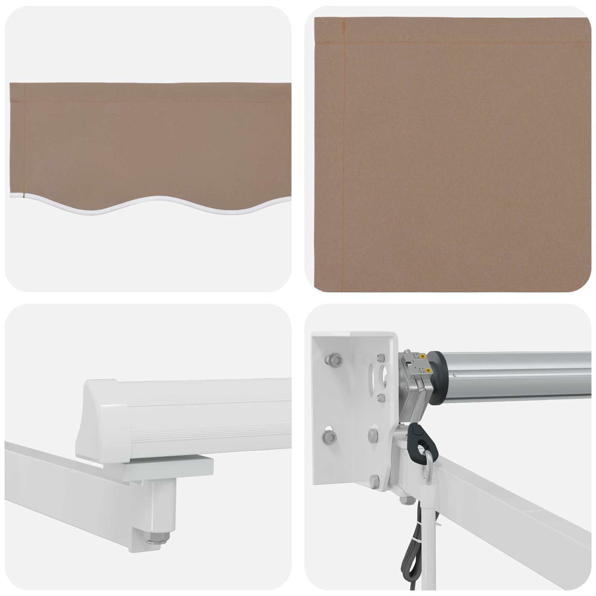 Aurinkokäyttöinen sähkömarkiisi 3,5 x 2 m Taupe 100% polyesteri