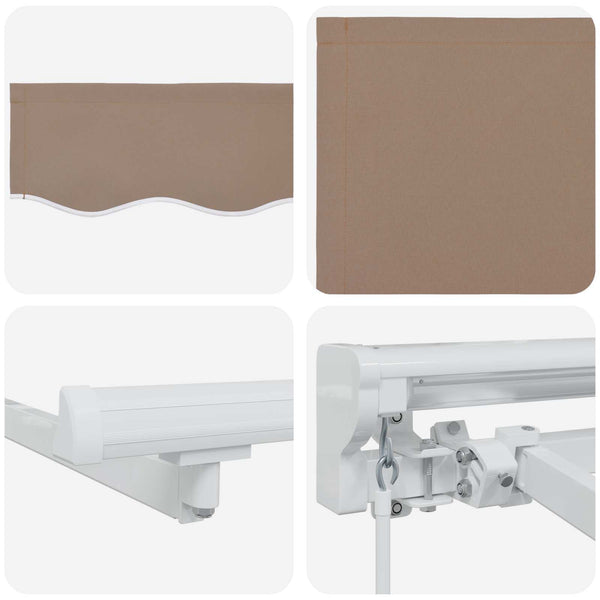 Manuaalinen markiisin runko LED-valoilla Taupe 4 x 2 m