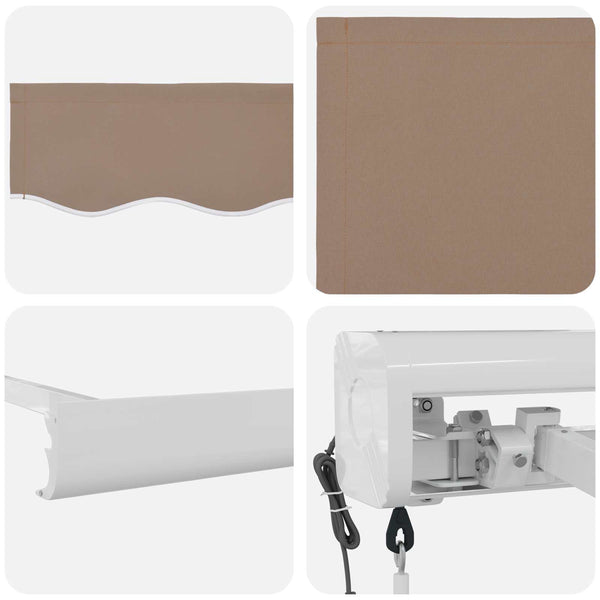 Vedettävä markiisi Taupe 300 x 250 cm Kangas ja Metalli