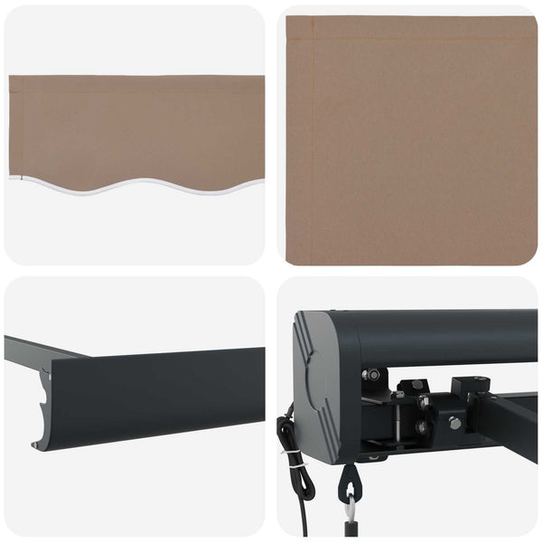 Vedettävä markiisi Taupe 350 x 250 cm Kangas ja Metalli