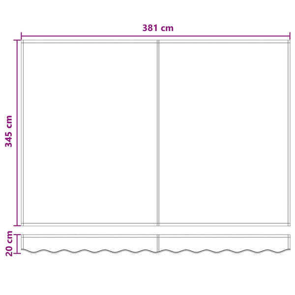 Manuaalinen vedettävä varjo Hiekka 4 × 3,5 m