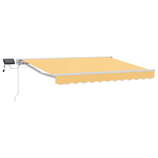Manuaalinen markiisin runko LED-valoilla Hiekka 4 × 3,5 m