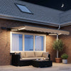 Manuaalinen markiisin runko LED-valoilla Taupe 4 × 3,5 m