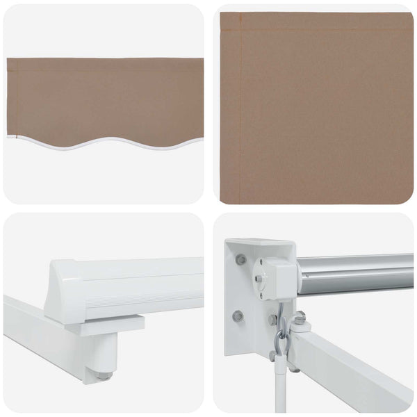 Käsikäyttöinen vetäytyvä markiisi LED-valoilla Taupe