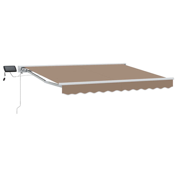 Manuaalinen markiisin runko LED-valoilla Taupe 4,5 × 3 m