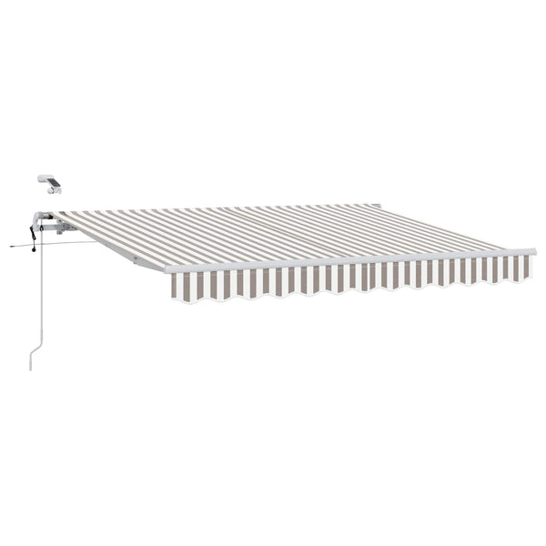 Vedettävä markiisi Vaaleanharmaa ja valkoinen 450 × 350 cm