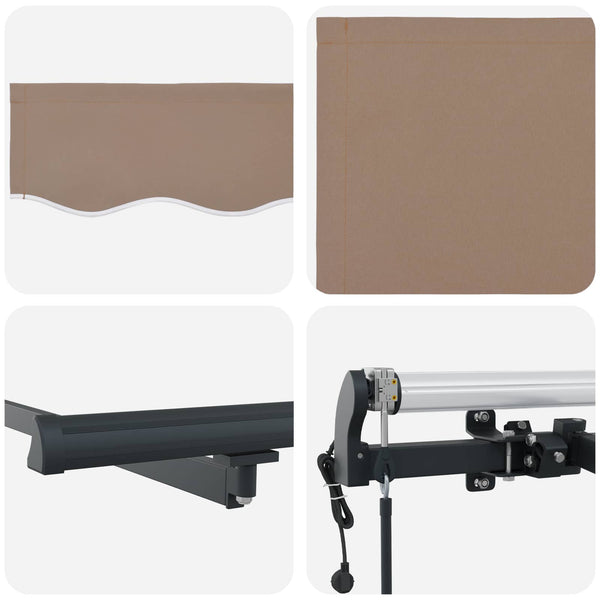 Vedettävä markiisi Taupe 450 × 350 cm Polyesteri
