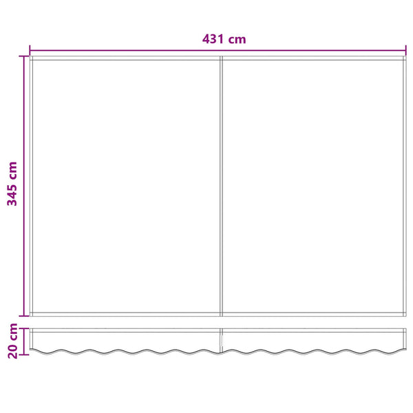 Manuaalinen vedettävä varjo Hiekka 4,5 × 3,5 m