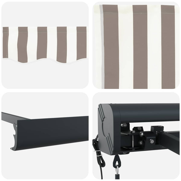 Vedettävä markiisi Vaaleanharmaa ja valkoinen 500 × 300 cm