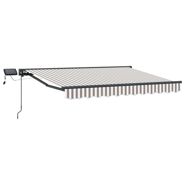 Manuaalinen markiisin runko LED-valoilla 5 × 3,5 m
