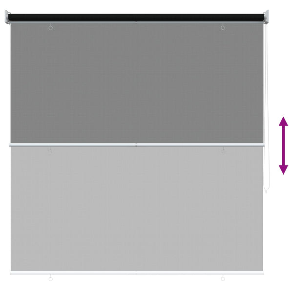 Ulkokäyttöinen rullakaihdin 90 % UV-suojalla Musta 140 x 140 cm
