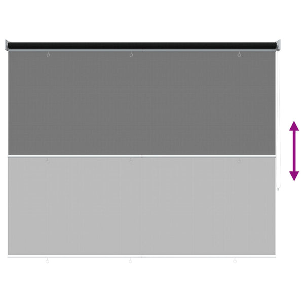 Ulkokäyttöinen rullakaihdin 90 % UV-suojalla Musta 200 x 140 cm