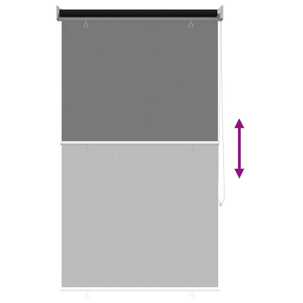Ulkokäyttöinen rullakaihdin 90 % UV-suojalla Musta 80 x 230 cm