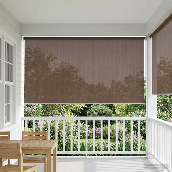 Ulkokäyttöinen rullakaihdin 90 % UV-suojalla Taupe 140 x 140 cm