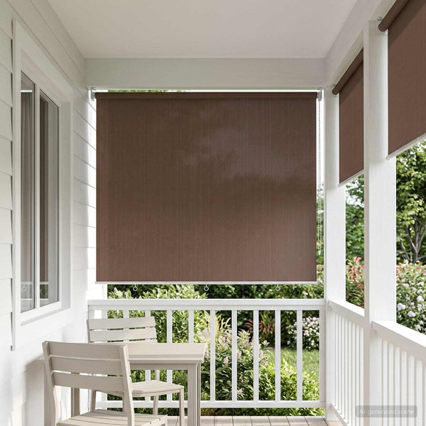 Ulkokäyttöinen rullakaihdin 90 % UV-suojalla Taupe 240 x 140 cm