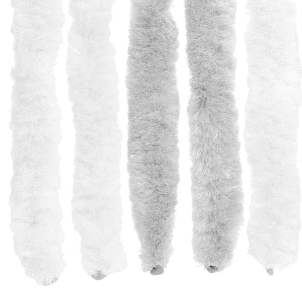 Hyönteiskangas Chenille Vaaleanharmaa ja valkoinen 100 x 220 cm
