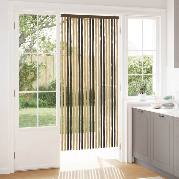 Hyönteiskangas Chenille Tumma ruskea ja beige 90 x 200 cm