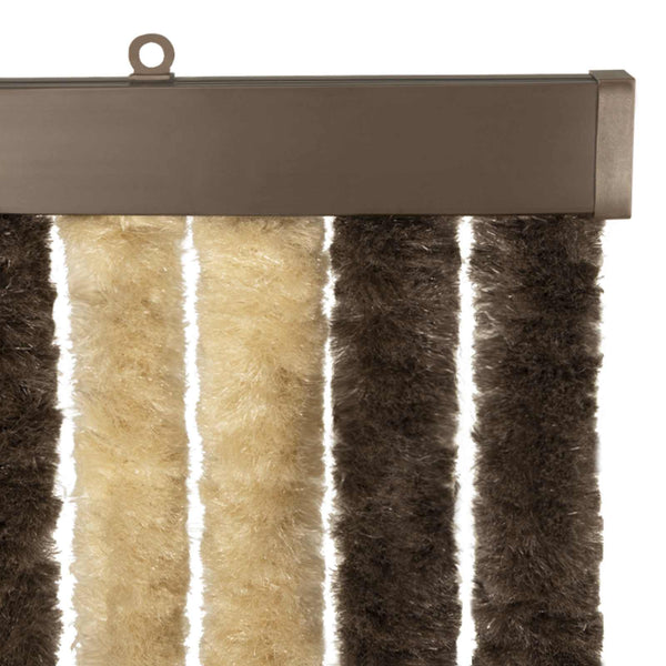 Hyönteiskangas Chenille Tumma ruskea ja beige 118 x 220 cm