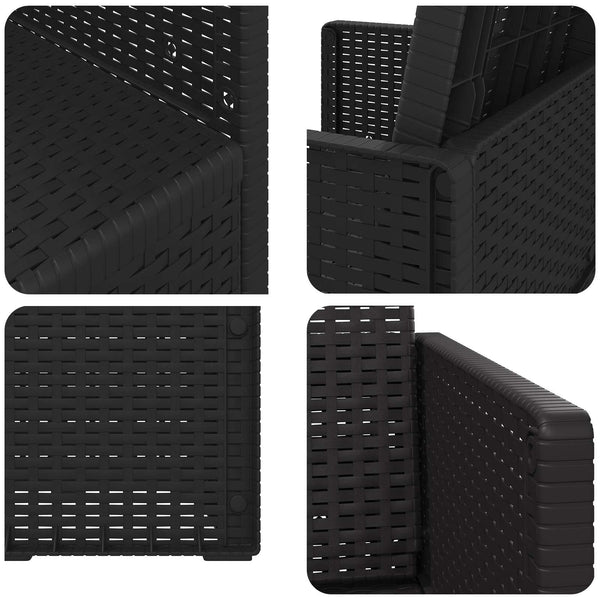 Puutarhan ruokatuolit 2 pcs Antrasiitti 53 x 47 x 88,5 cm PP