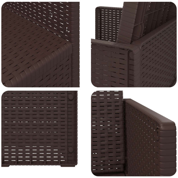 Puutarhan ruokatuolit 2 pcs Ruskea PP