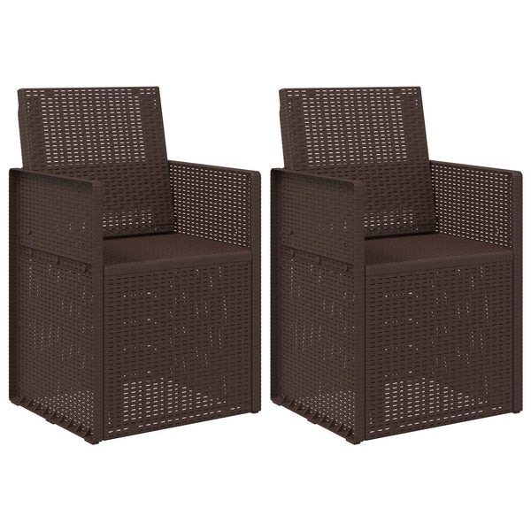 Puutarhan ruokatuolit 2 pcs Ruskea PP