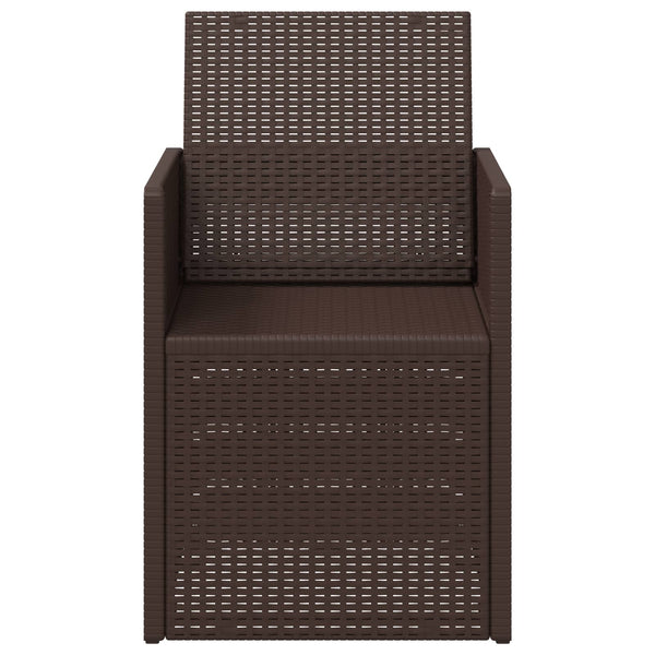 Puutarhan ruokatuolit 2 pcs Ruskea PP