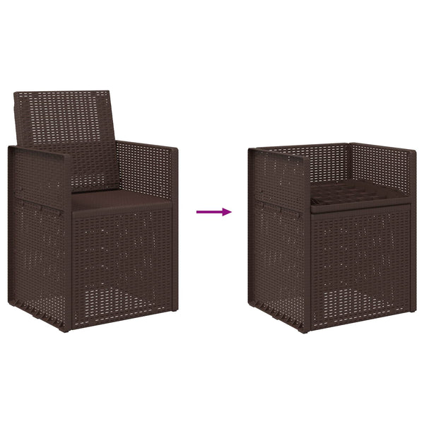 Puutarhan ruokatuolit 2 pcs Ruskea PP