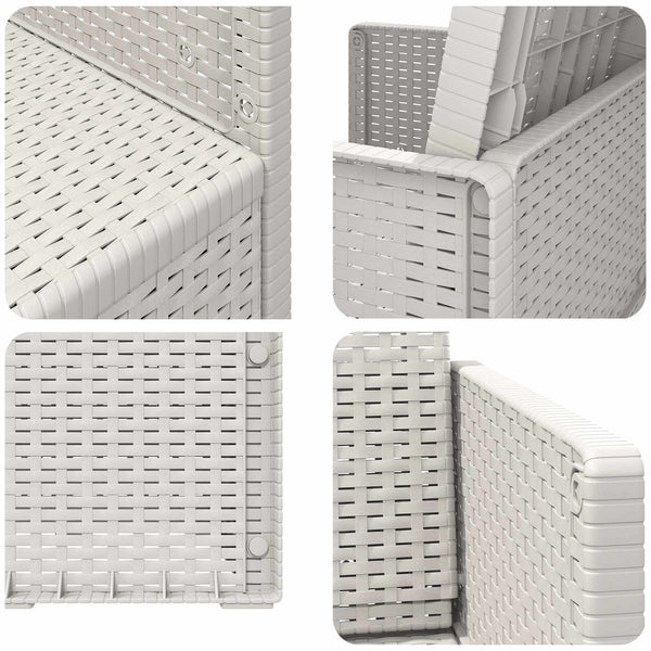 Puutarhan ruokatuolit 2 pcs valkoinen PP