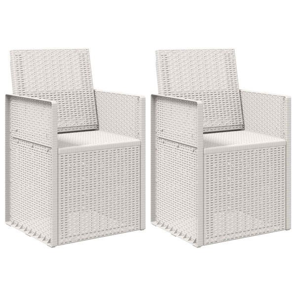 Puutarhan ruokatuolit 2 pcs valkoinen PP