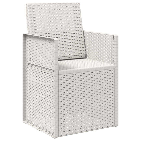 Puutarhan ruokatuolit 2 pcs valkoinen PP