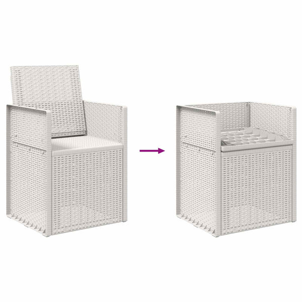 Puutarhan ruokatuolit 2 pcs valkoinen PP