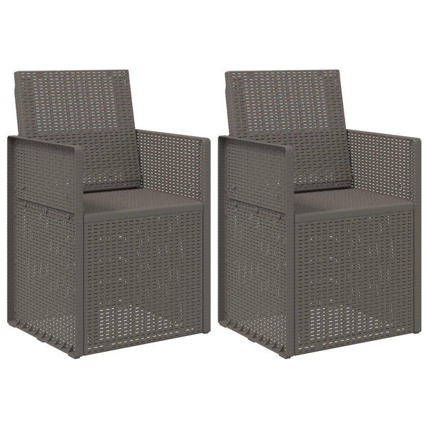 Puutarhan ruokatuolit 2 pcs Vaaleanharmaa PP