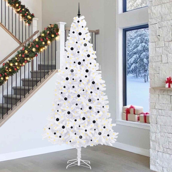 Tekojoulukuusi 300 LED-valoilla Valkoinen 300 cm PVC ja teräs