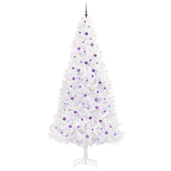 Tekojoulukuusi 300 LED-valoilla Valkoinen 300 cm PVC ja teräs