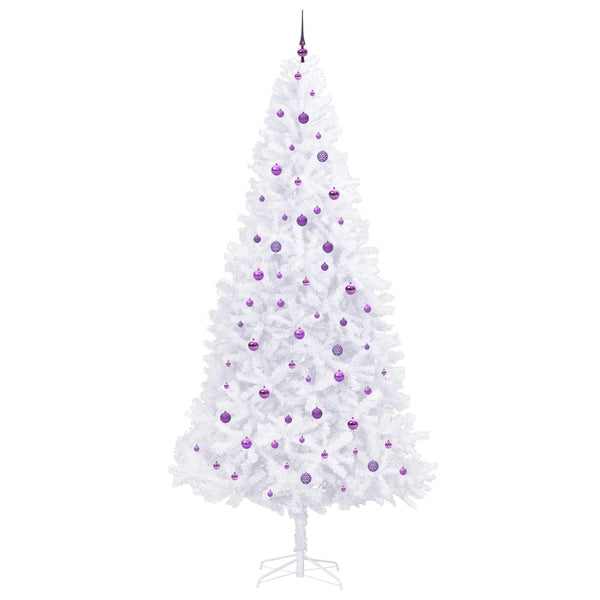 Tekojoulukuusi 300 LED-valoilla Valkoinen 300 cm PVC ja teräs