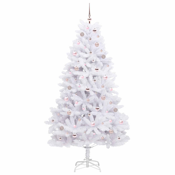 Salkomallinen tekoinen joulukuusi valkoinen 210 cm PVC ja teräs