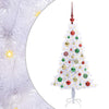 Tekojoulukuusi 150 LED-valoilla Valkoinen 120 cm PVC ja teräs