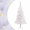 Tekojoulukuusi 150 LED-valoilla Valkoinen 150 cm PVC ja teräs