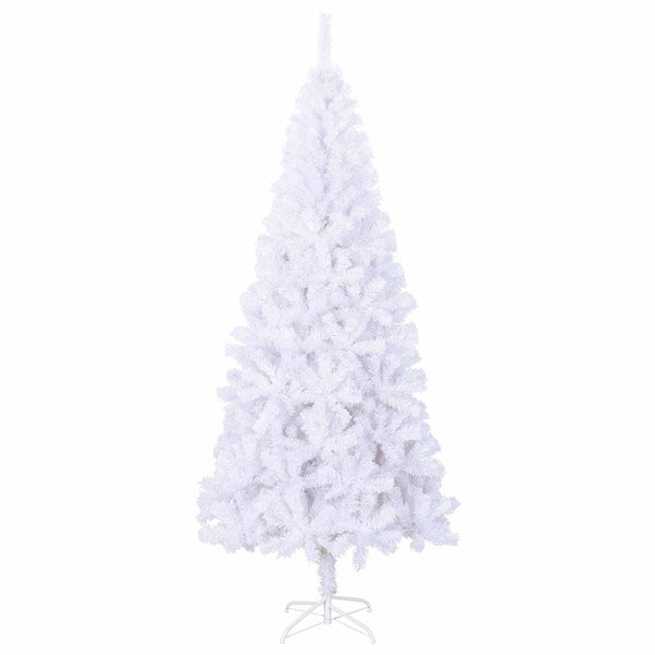 Tekojoulukuusi 300 LED-valoilla Valkoinen 180 cm PVC ja teräs