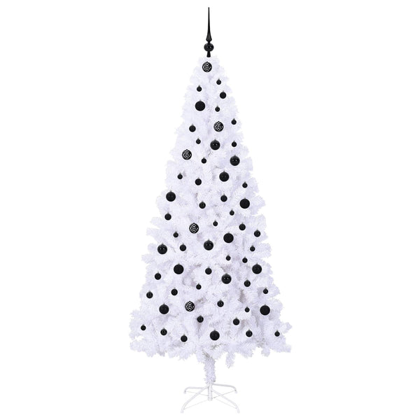 Tekojoulukuusi 300 LED-valoilla Valkoinen 210 cm PVC ja teräs