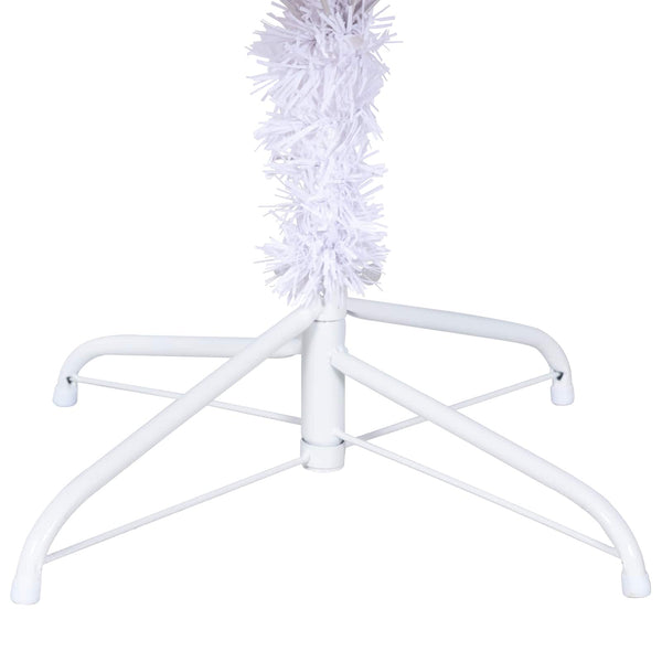 Tekojoulukuusi 300 LED-valoilla Valkoinen 210 cm PVC ja teräs