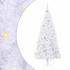 Tekojoulukuusi 300 LED-valoilla Valkoinen 210 cm PVC ja teräs
