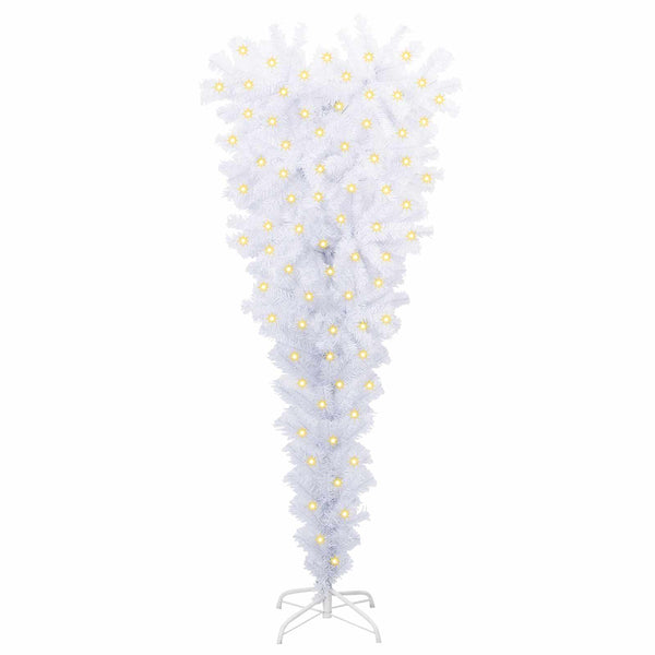 Tekojoulukuusi 150 LED-valoilla Valkoinen 120 cm PVC ja teräs