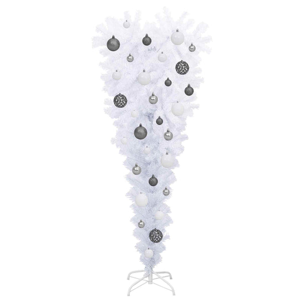 Tekojoulukuusi 150 LED-valoilla Valkoinen 120 cm PVC ja Teräs