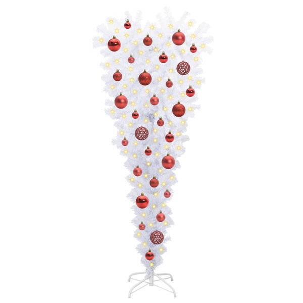 Tekojoulukuusi 150 LED-valoilla Valkoinen 120 cm PVC ja Teräs