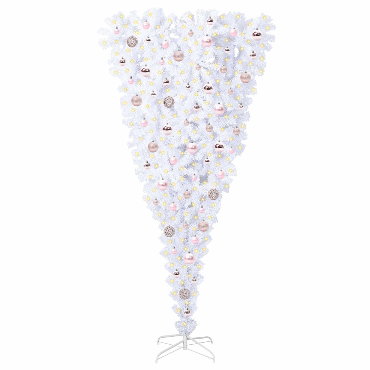 Tekojoulukuusi 300 LED-valoilla Valkoinen 180 cm PVC ja Teräs