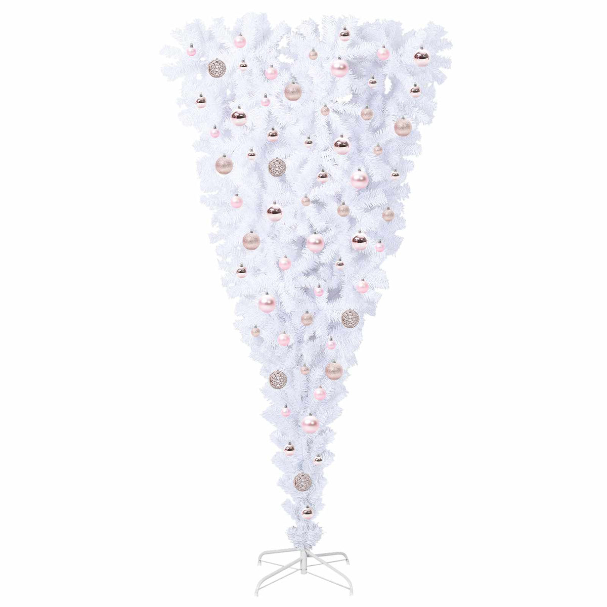 Tekojoulukuusi 300 LED-valoilla Valkoinen 180 cm PVC ja Teräs