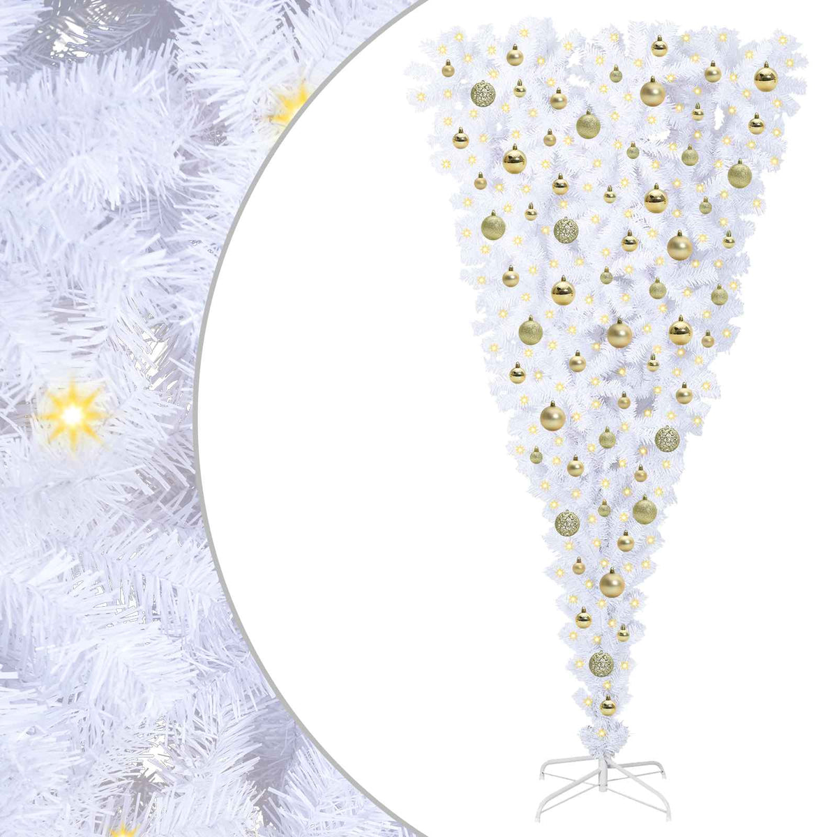 Tekojoulukuusi 300 LED-valoilla Valkoinen 180 cm PVC ja Teräs