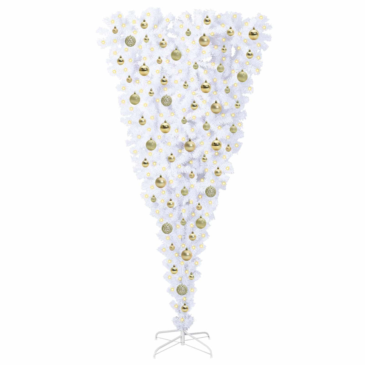 Tekojoulukuusi 300 LED-valoilla Valkoinen 180 cm PVC ja Teräs