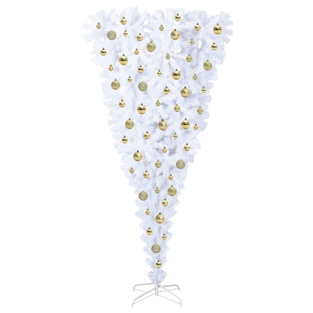 Tekojoulukuusi 300 LED-valoilla Valkoinen 180 cm PVC ja Teräs